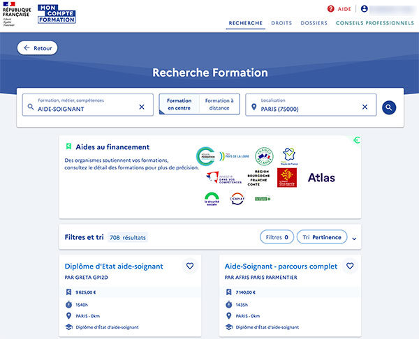 Rechercher une formation 