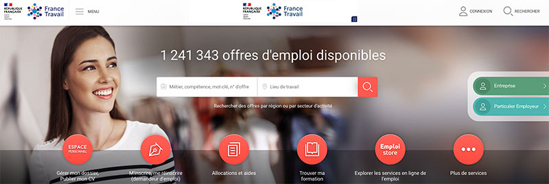 Site d'emploi : France Travail (ex Pôle Emploi)