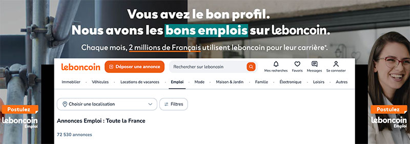 Site d'emploi : Le bon coin