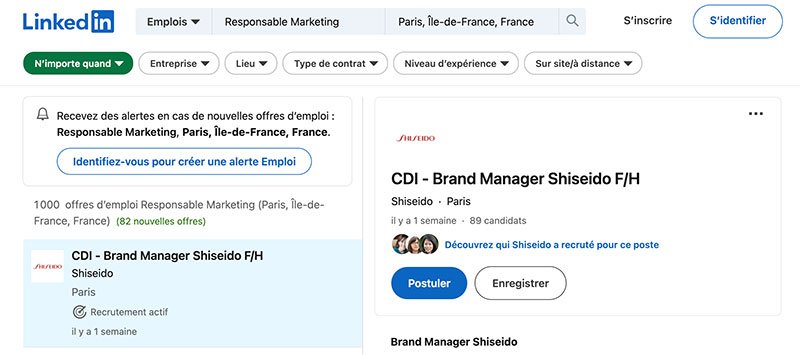 Site d'emploi : Linkedln