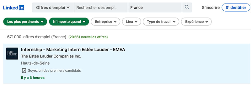 Site d'emploi : Linkedln