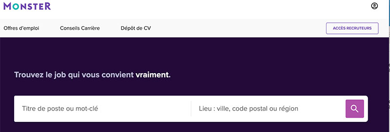 Site d'emploi : Monster